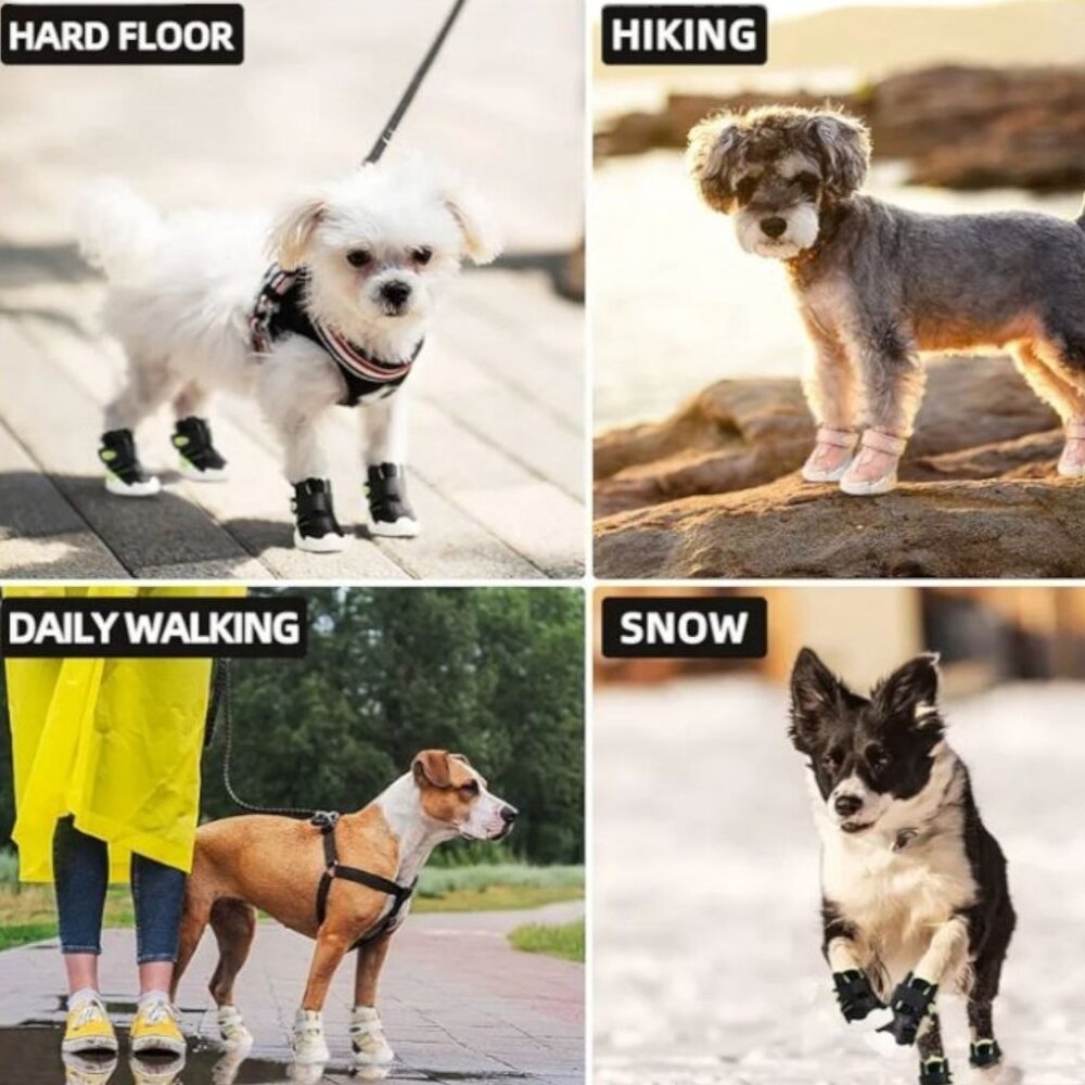 Aokown Breathable Dog Pet Shoes Anti-Slip Mesh Boots Beige & Green Durable Daily - Picture 6 of 11